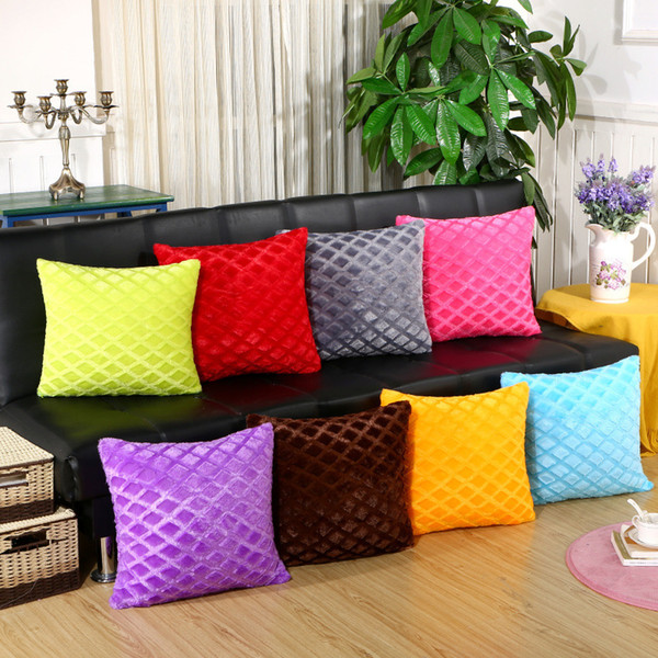 43*43cm Luxury Cushion Cover Pillow Case Sofa Home Textiles Supplies Lumbar Pillow Super Soft Short Plush Chair Seat