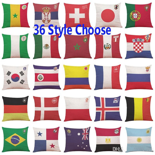 2018 Russia Football World Cup Top 32 Countries National Flag Pillow case Flag Pillow Case for Bar Club Souvenir z187