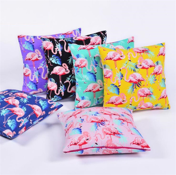 high quality Office Hold Pillow Cover Decor Cushion Case Sofa Pillowcase Flamingo Cushion Cover 80PCS T5I041