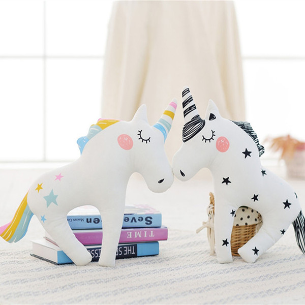 Cute Unicorn Horn Sleep Pillow Baby Kids Plush Toy Sofa Car Cushion Decorative Pillow Children Plush Doll