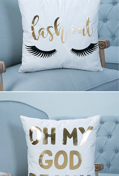 Bronzing Christmas Cushion Cover Gold Printed Pillow Cover Decorative Pillow Case Sofa Seat Car Pillowcase SoftAEI-130