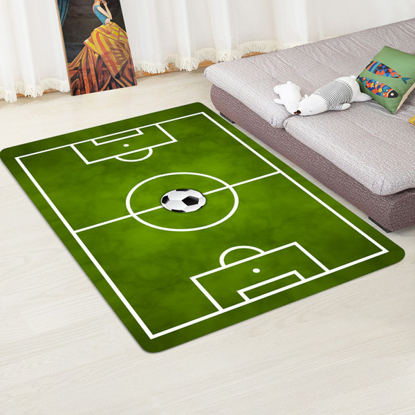 Children Football Soccer Field Living Room Area Rugs Flannel Carpet Boys Play Crawl Kitchen Door Mat Bathmat Floor Mats 40x60cm