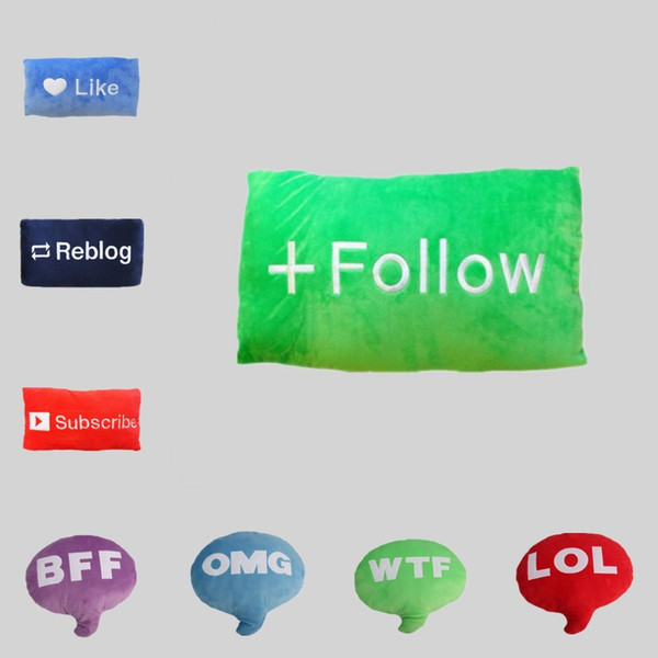 Decorative Plush Cushion Letters Like Follow Reblog Subscribe WTF LOL OMG BFF Sign Stuffed Toy Bubble Bolster