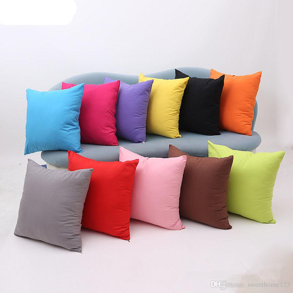 New arrival Simple Fashion Suede Nap Cushion Cover Candy-Colored Home Decor Sofa Throw Pillow Case Solid Pillowcase