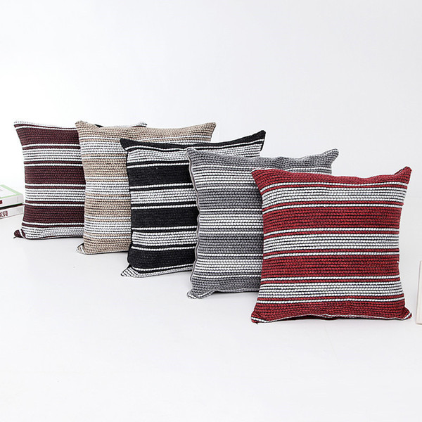 4 Colors Stripe Pattern 45*45cm Household Pillow Cushion Covers Bedroom Set Christmas Ornament Home Decor Party Decoration