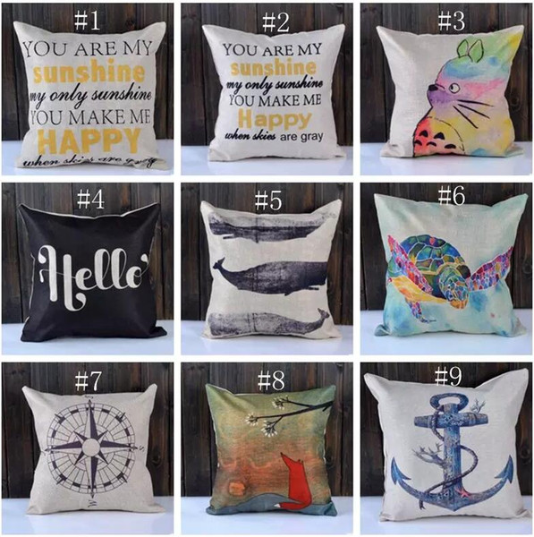 2018 Letter Pillow Cases Linen Square Cushion Cover Love Printing Sofa Throw Pillows Covers Valentine's Day Home Decor TC181105