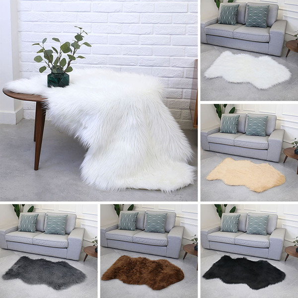 Fluffy Rugs Wool Living Room Luxurious Wool Carpet Irregular Shape Mat Warm Carpet Floor Drop Shipping