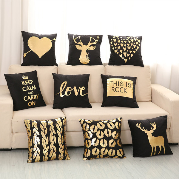 NEWLIFE Cushion Cover Case Hot Stamping Sofa Pillow Bed Car Office Break Decor