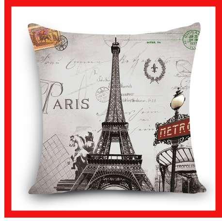 Home Decorative Cushion Cover Scenic London Tower Rome Paris Building Print Polyester Square Cushions Decorative Pillow Case