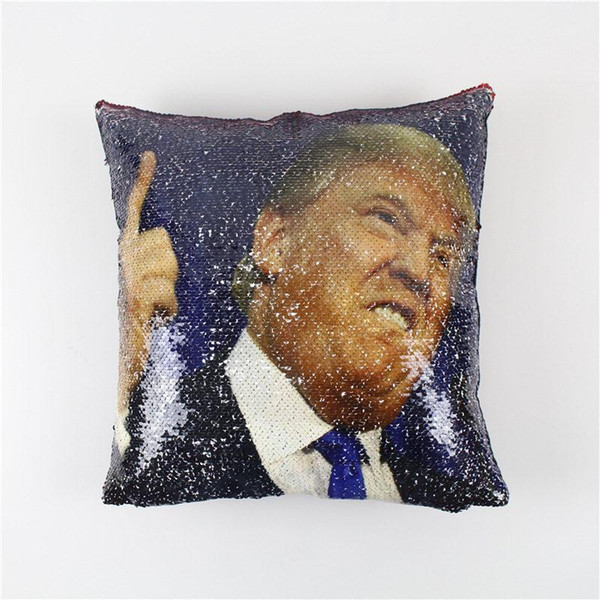 40*40cm Reversible Trump Cushion Cover Nicolas Mermaid Sequin Pillow Case Pillowcase Car Waist Pillowslip 5styles 20 pcs