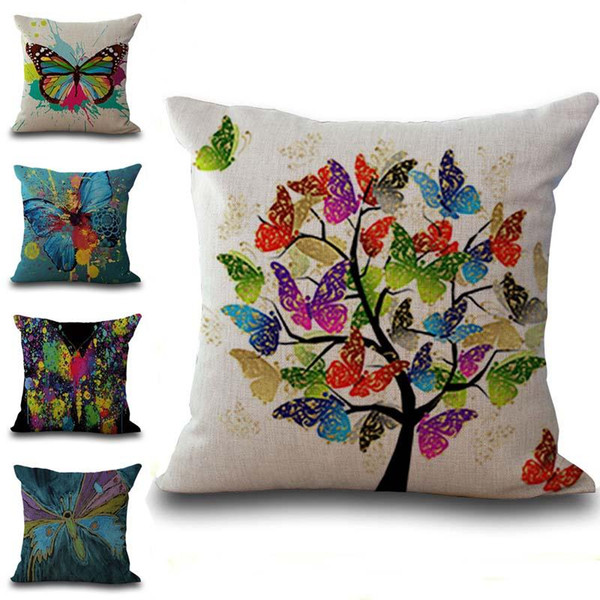 Monarch Butterfly Pillow Case Cushion Cover Linen Cotton Throw Pillowcases Sofa Car Decorative Pillowcover