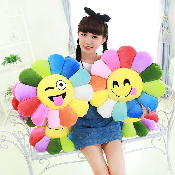 Colorful flowers cushion Sunflower emoji pillow office chair sofa pillow custom cushions decorative pillows home decor