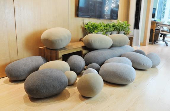 Creative 3D Stone Floor Pillows Stuffed Huge Stone Pillows Floor Cushions Kids Living Room Decor Stone Pouf Home Decor