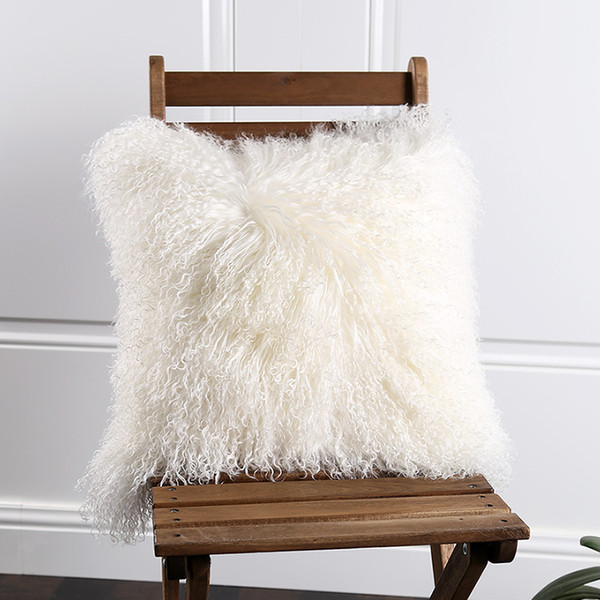 Tibet lamb skin fur seat pad 45*45cm, Ningxia sheep fur seat cushion rug for living room,curly Mongolian sheep fur seat cushion