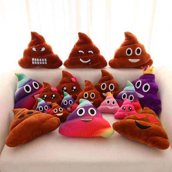 Funny Emoji Pillow Cute Shits Poop Stuffed Toy Cushion QQ Expression Plush Bolster Creative Pillows For Home Decorate Gifts 4xx KK