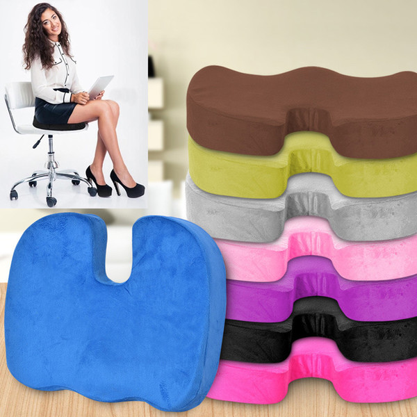 Memory cotton cushion Office Chair pad Car Seat Pillow Cushion Back Pain Sciatica Relief Pillow Sofa Cushion travel Sponge Cushions WX9-26