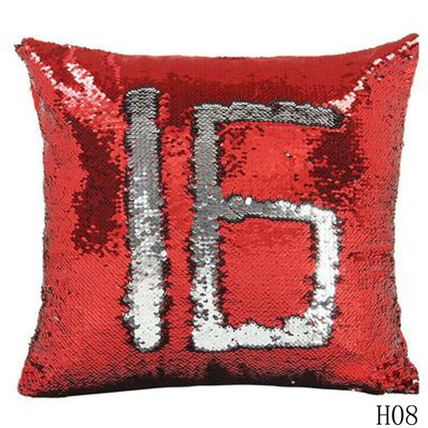 New Magic Reversible Bling Bling Sequin Mermaid Glitter LETTER Pillow Case