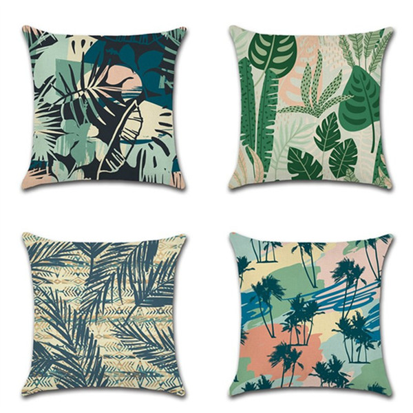 Abstract Rainforest Plant Throw Pillow Cover Decorative Pillowcase 18 Inches with Zipper Sofa Car Waist Inexpensive Cushion Decoration