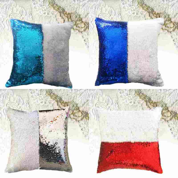 Reversible Glitter Mermaid DIY Sequins Cushion Cover Throw Pillow Cushion Cover Car Home Sofa Decoration Pillowcase