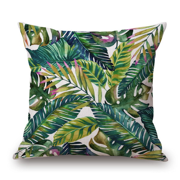 The new style tropical plant flower hold pillow case Cotton Sofa Pillow For Home Decoration cushion