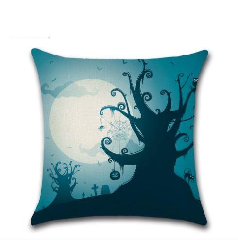 Linen Halloween snow tree leaf gift Cushion Cover Xmas Square Throw Pillow Case Home decoration Reindeer Decorative Cushion 100pcwn591