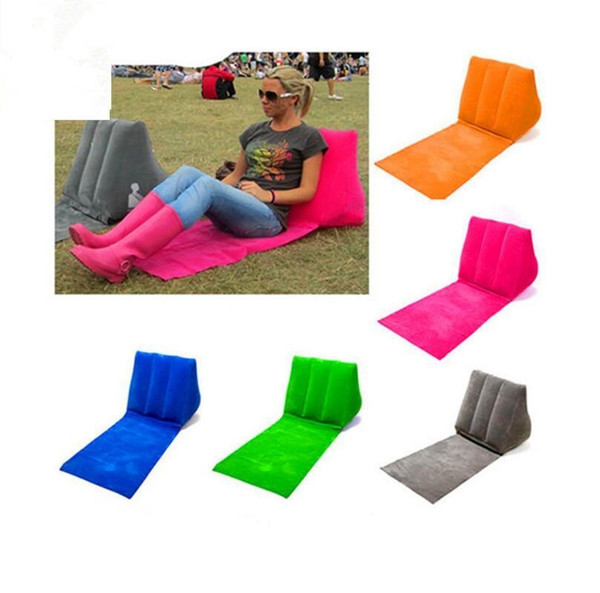 4 Colors 150*38*46cm Inflatable Pad Inflatable Beach Mat Outdoor Flocking Triangle Inflatable Pillow Cushions Outdoor Pads sofa z206