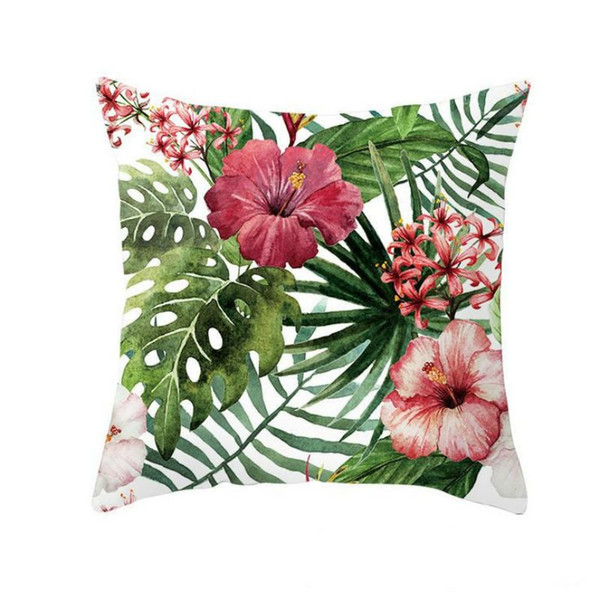 Hot tropical rainforest plant polyester sofa cushion cover leaf geometry wedding decoration pillow case chair pillow cover Without pillow