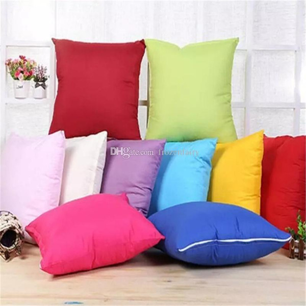 45 * 45CM Home Sofa Throw Pillowcase Pure Color Polyester White Pillow Cover Cushion Cover Decor Pillow Case Blank christmas Decor Gift 2017