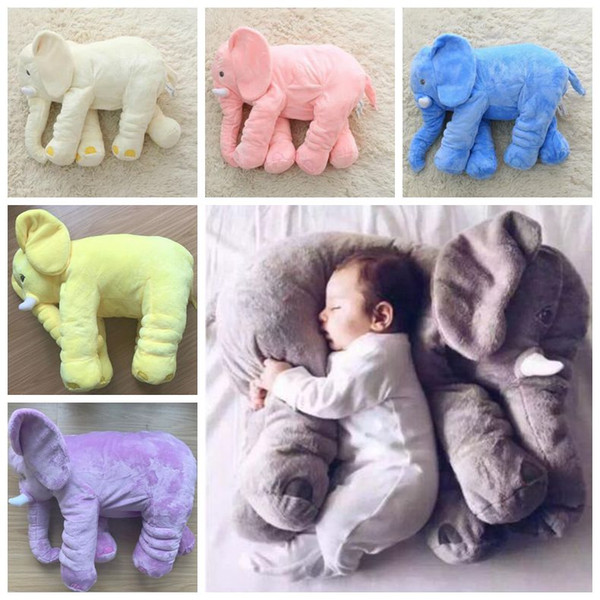 6 Colors 60*45*28cm Elephant Pillow INS Pillows Long Nose Elephant Dolls Baby Plush Toys Kids Stuffed Cushion Birthday Gift CCA7173 30pcs