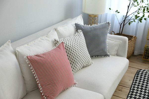 Nodic Style Cushion Covers ins Hot Cotton Linen Blends Striped Cushion Cases for Home Decoration Free Shipping