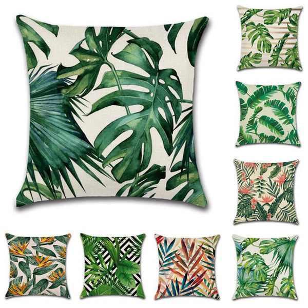 Nordic Tropical Plants Decoration Print Cactus Monstera Cushion Cover Polyester Throw Pillow Sofa Home Decorative Pillowcase Without pillow