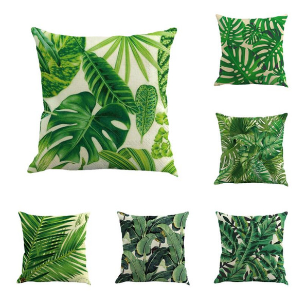 Pillow covers Tropical plant leaves linen pillow car sofa cushions pillowcase Throw pillows45*45cm