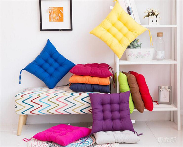 11 colors Solid Color Cushion Mat Cotton Chair Seat Pads with Core for Patio Home Car Sofa Office Tatami Decoration G343