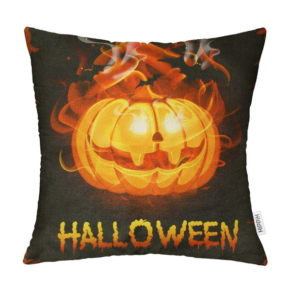 Pumpkin Series Happy Halloween Pillowcases durable cotton blend linen- Square 45*45 Hallowmas Decorative Throw Pillow Cover multi types