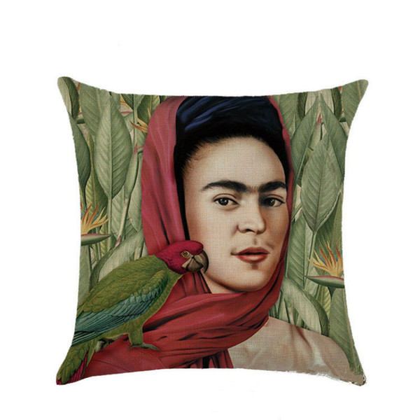 New Frida Carlo printed Pillow Case Sofa Bed Home Decoration Pillow Cases Xmas 44*44cm Square Flax Cushion Covers Without pillow