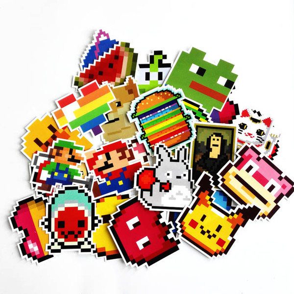 Package sticker case sticker furniture wall fridge decorative mosaic super mario Pikachu Mona Lisa eat doug cartoon adorable kid teenage use