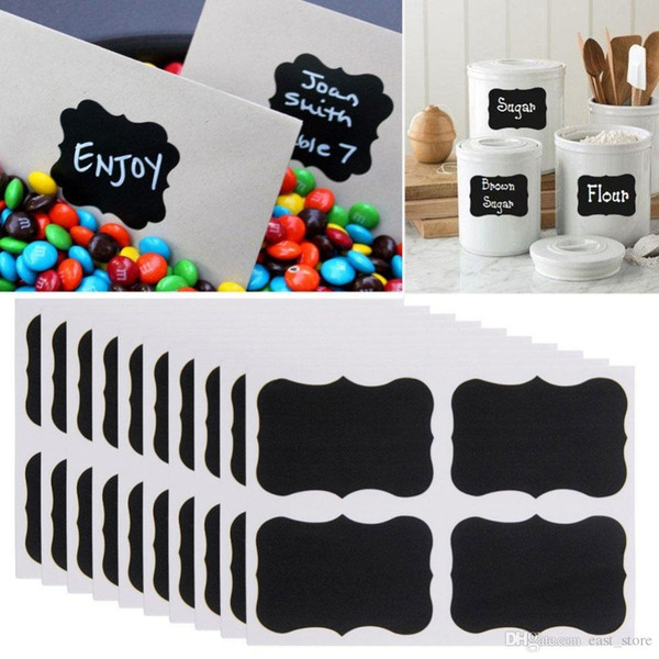 Wholesale 36PCS/Set Blackboard Sticker Craft Kitchen Jar Organizer Labels Chalkboard Chalk Board Stickers Black Container labels