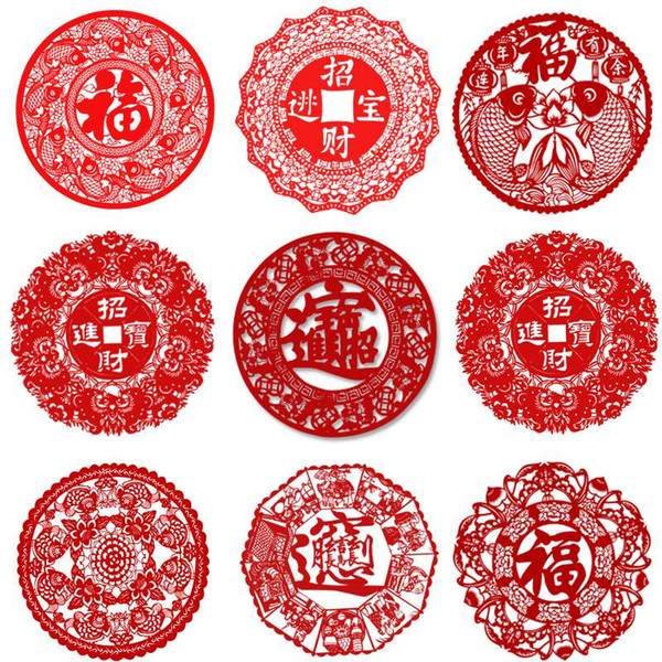 The Spring Festival in the new year folk paper-cut manual window decoration 