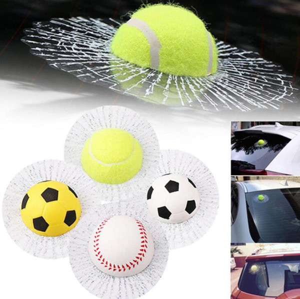 3D Car Stickers Baseball Football Tennis Sticker Window Crack Decals Personality Creative Rear Windshield Home Window Stickers GGA1907