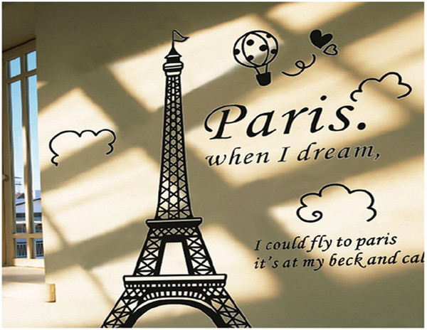 Paris Eiffel Tower Removable Vinyl Art Decal Mural Wall Sticker For Home Living Room Bedroom Bathroom Kitchen