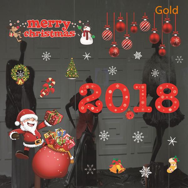 Hot Style Diy Wall Post Christmas All Membrane Adhesive Glass Storefront Window Decoration Can Be Removed