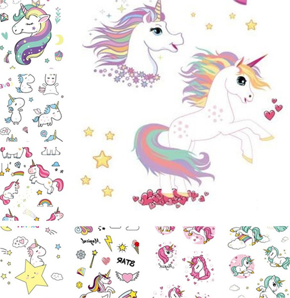 New style waterproof and sweat-proof transfer tattoos animal transfer tattoos cartoon Tattoo Stickers Unicorn Tattoo Stickers T6I6006