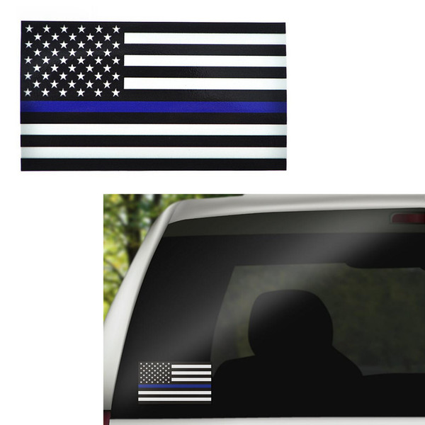 Thin Blue Red Line USA Flag Decal Sticker for Cars Trucks Computer - 6.5*11.5CM US Flag Car Decal Window Stickers