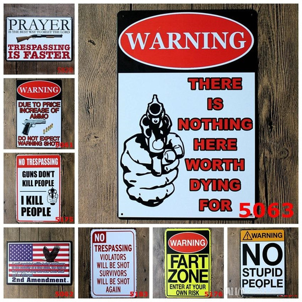 Warning No Stupid People Toilet Kitchen Bathroom Family Rules Bar Pub Cafe Home Restaurant Decoratio Vintage Retro Metal Painting