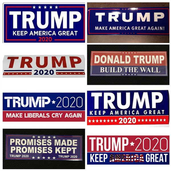 Donald Trump 2020 Car Stickers Bumper Sticker With Lettering Keep America Great President Trump Vehicle Paster Decal Car Styling B5601