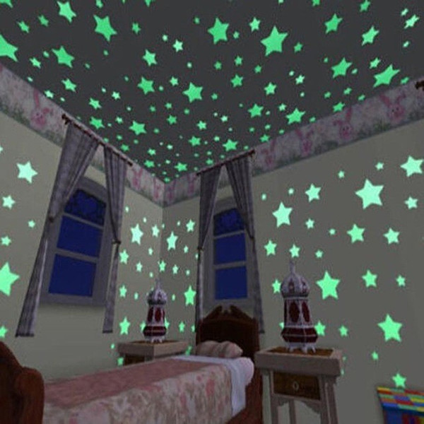 3D stars glow in the dark Luminous on Wall Stickers for Kids Room living room Wall Decal Home Decoration poster