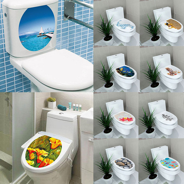 Removable Toilet Seat DIY Wall Sticker Decals Vinyl PVC 3D Art Paper Mural Bathroom Decor