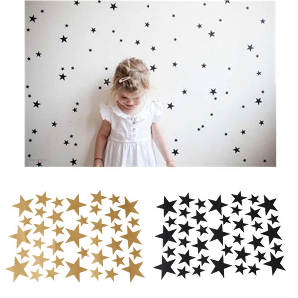 39pcs Stars Pattern Vinyl Wall Art Decals Nursery Room Removable Decoration Wall Stickers for Kids Rooms Home Decor