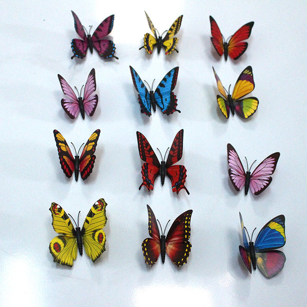 100Pcs /Lot Simulation Butterfly 9Cm Pvc Home Decoration Buterfly Wall Stickers Home Decal Magnet Crafts Holiday Decoration