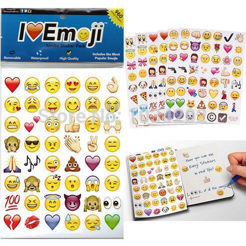 Emoji Sticker Pack 912 Emoji Stickers Most Popular Emojis For Mobile Phone Kids Rooms Home Decor Tablet 19 Sheets Pack #YJC48